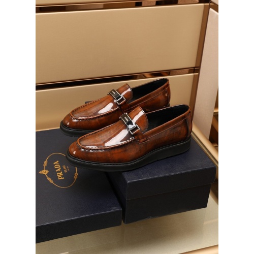 Replica Prada Leather Shoes For Men #948933 $98.00 USD for Wholesale