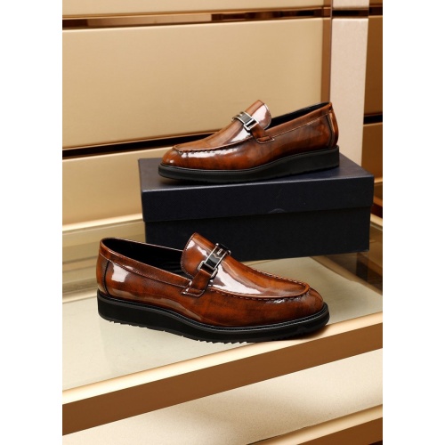 Replica Prada Leather Shoes For Men #948933 $98.00 USD for Wholesale