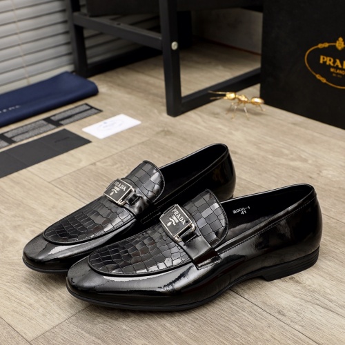 Replica Prada Leather Shoes For Men #950392 $80.00 USD for Wholesale