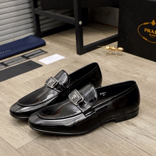 Replica Prada Leather Shoes For Men #950393 $80.00 USD for Wholesale