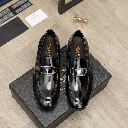 Replica Prada Leather Shoes For Men #950395 $80.00 USD for Wholesale