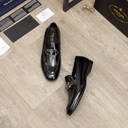 Replica Prada Leather Shoes For Men #950395 $80.00 USD for Wholesale