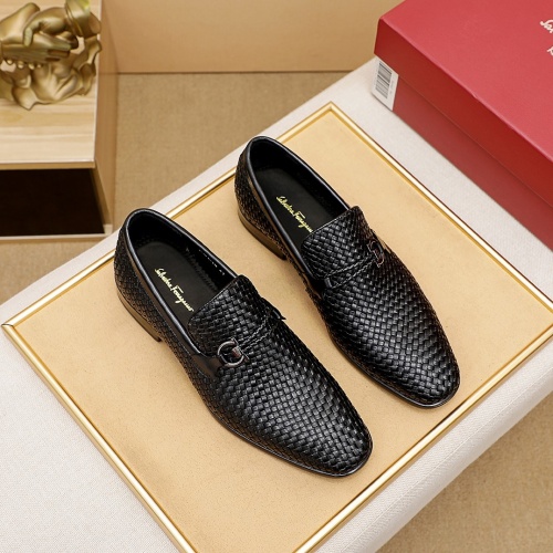 Replica Ferragamo Leather Shoes For Men #950710 $80.00 USD for Wholesale