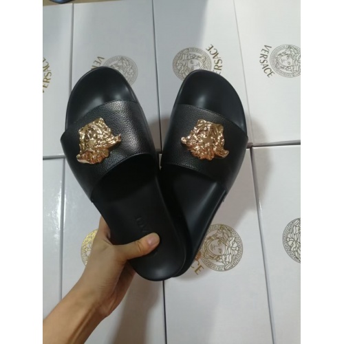 Replica Versace Slippers For Men #950758 $42.00 USD for Wholesale