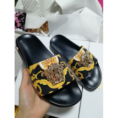 Replica Versace Slippers For Men #950773 $42.00 USD for Wholesale