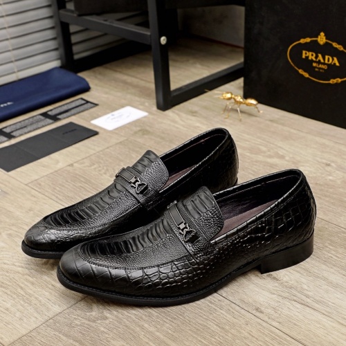 Replica Prada Leather Shoes For Men #950859 $80.00 USD for Wholesale