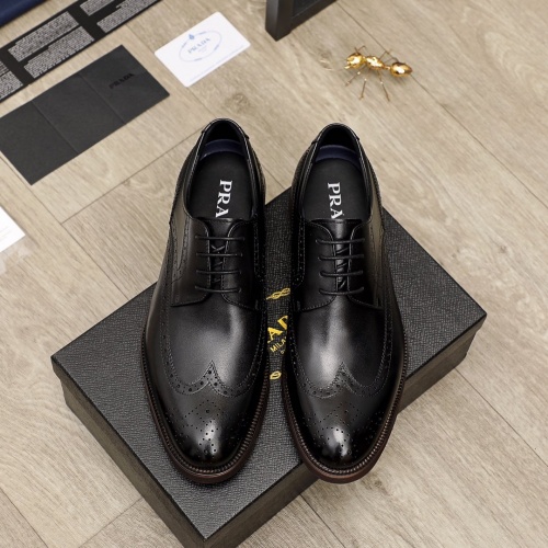 Replica Prada Leather Shoes For Men #950860 $85.00 USD for Wholesale