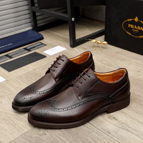 Replica Prada Leather Shoes For Men #950861 $85.00 USD for Wholesale