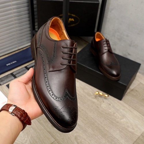 Replica Prada Leather Shoes For Men #950861 $85.00 USD for Wholesale
