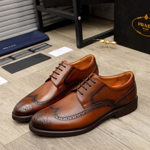 Replica Prada Leather Shoes For Men #950862 $85.00 USD for Wholesale
