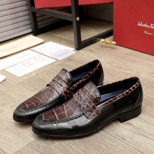 Replica Ferragamo Leather Shoes For Men #950864 $82.00 USD for Wholesale