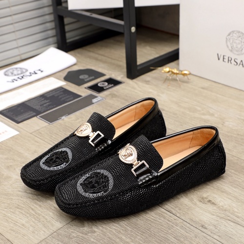 Replica Versace Leather Shoes For Men #951111 $68.00 USD for Wholesale