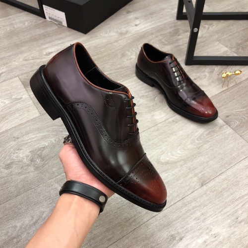 Replica Prada Leather Shoes For Men #951114 $85.00 USD for Wholesale