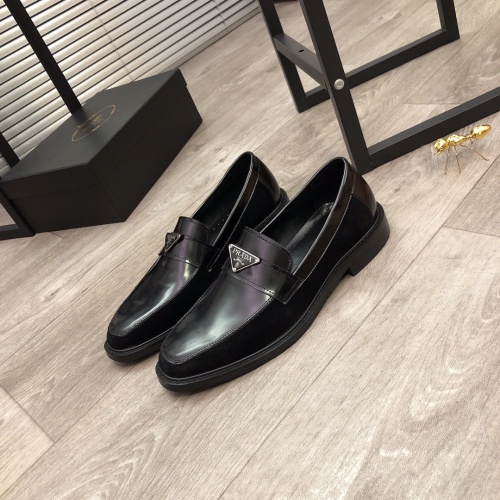 Replica Prada Leather Shoes For Men #951115 $85.00 USD for Wholesale