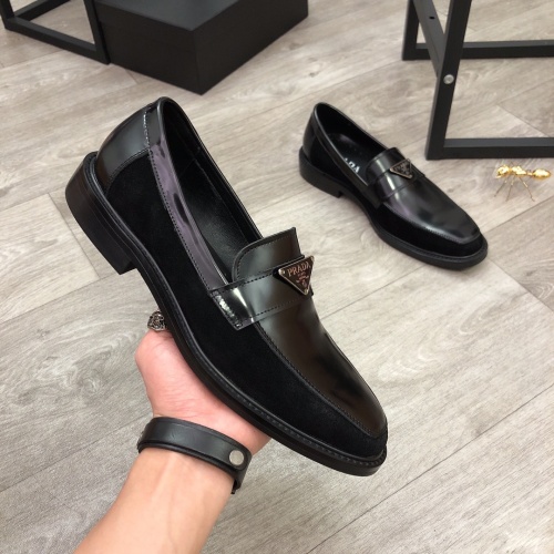 Replica Prada Leather Shoes For Men #951115 $85.00 USD for Wholesale