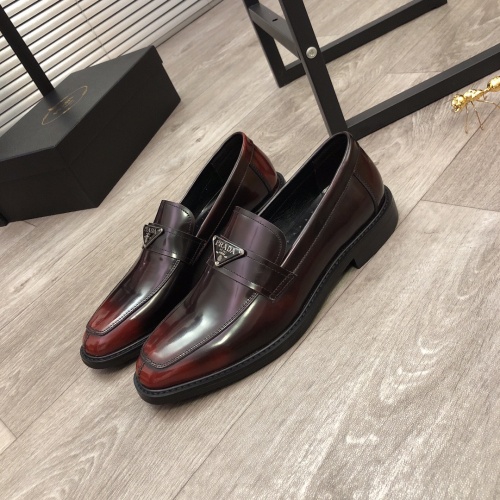 Replica Prada Leather Shoes For Men #951116 $85.00 USD for Wholesale
