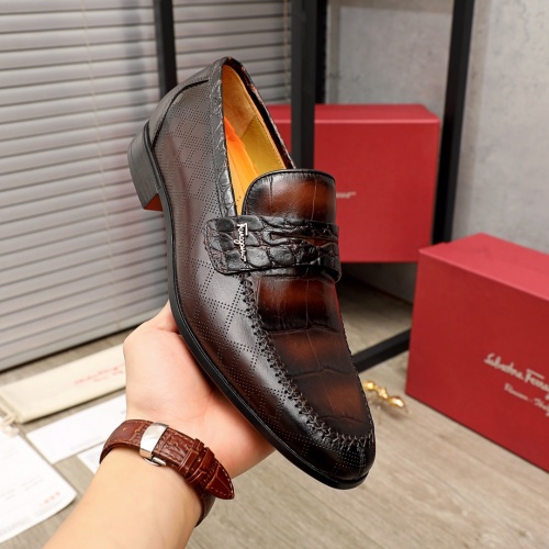 Replica Ferragamo Leather Shoes For Men #951140 $82.00 USD for Wholesale