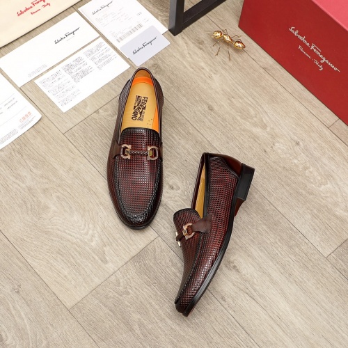 Replica Ferragamo Leather Shoes For Men #951143 $82.00 USD for Wholesale