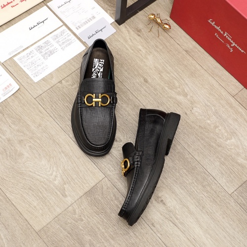 Replica Ferragamo Leather Shoes For Men #951145 $88.00 USD for Wholesale