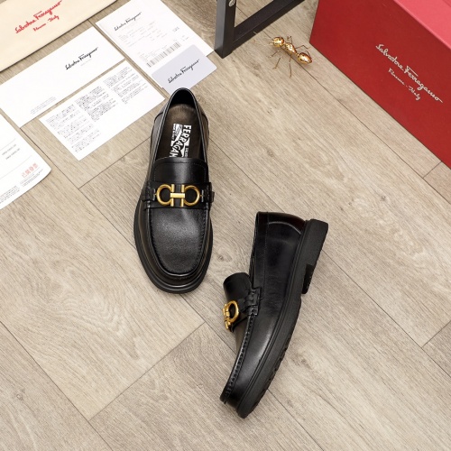 Replica Ferragamo Leather Shoes For Men #951146 $88.00 USD for Wholesale