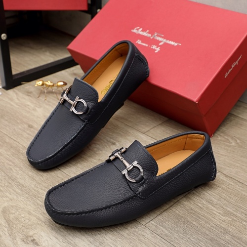 Replica Ferragamo Leather Shoes For Men #951150 $88.00 USD for Wholesale