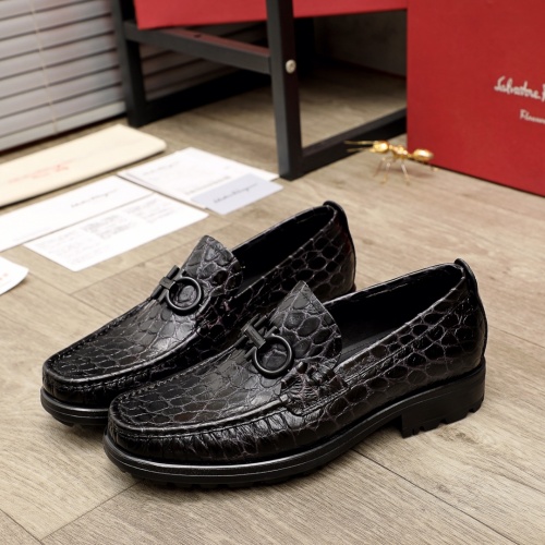 Replica Ferragamo Leather Shoes For Men #951155 $96.00 USD for Wholesale