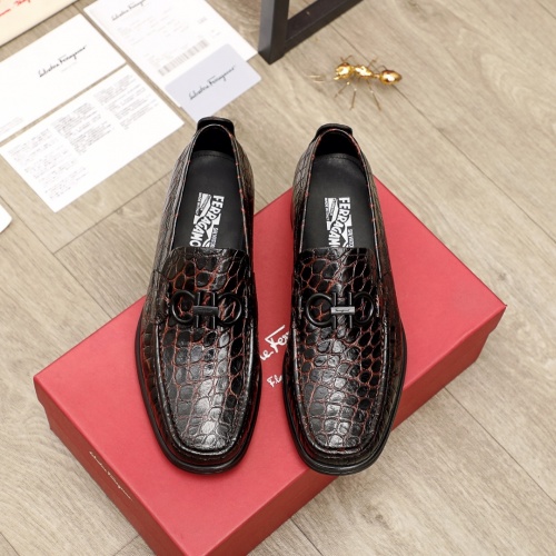 Replica Ferragamo Leather Shoes For Men #951156 $96.00 USD for Wholesale