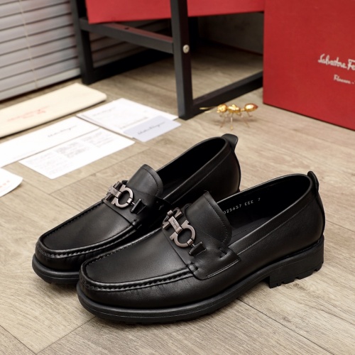 Replica Ferragamo Leather Shoes For Men #951158 $96.00 USD for Wholesale