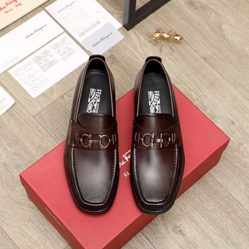 Replica Ferragamo Leather Shoes For Men #951159 $96.00 USD for Wholesale