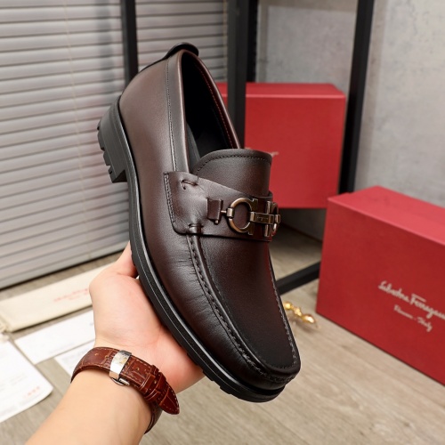 Replica Ferragamo Leather Shoes For Men #951159 $96.00 USD for Wholesale