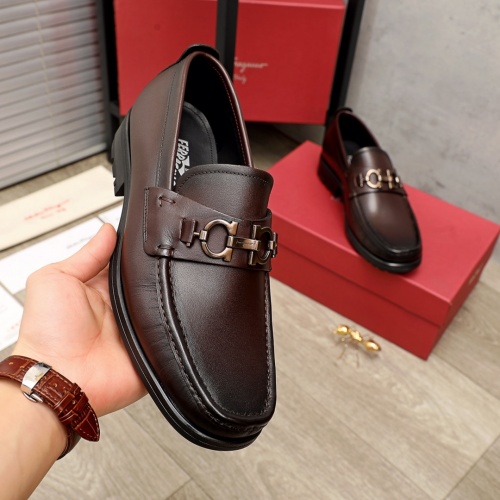 Replica Ferragamo Leather Shoes For Men #951159 $96.00 USD for Wholesale