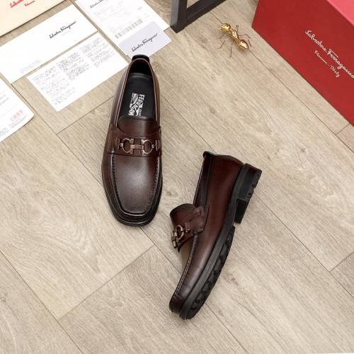 Replica Ferragamo Leather Shoes For Men #951159 $96.00 USD for Wholesale