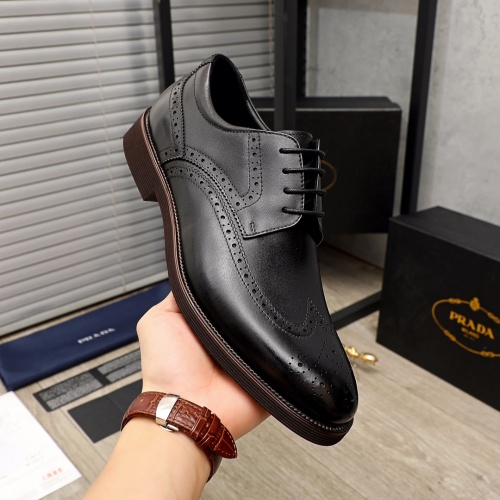 Replica Prada Leather Shoes For Men #951162 $85.00 USD for Wholesale