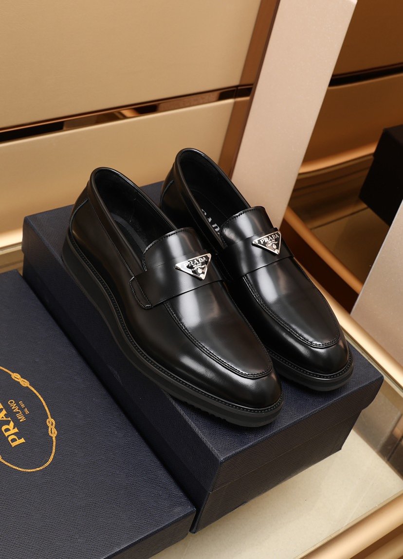 prada leather mens shoes