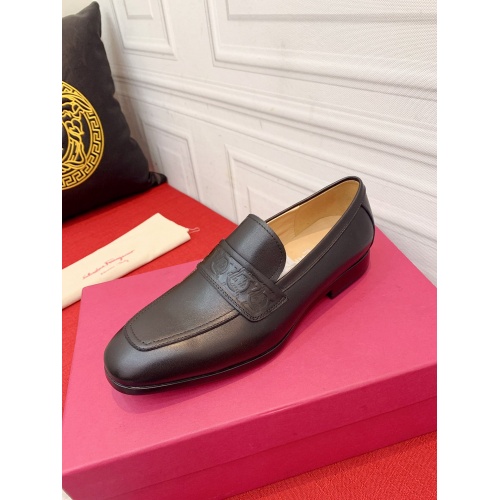 Replica Ferragamo Leather Shoes For Men #952143 $96.00 USD for Wholesale