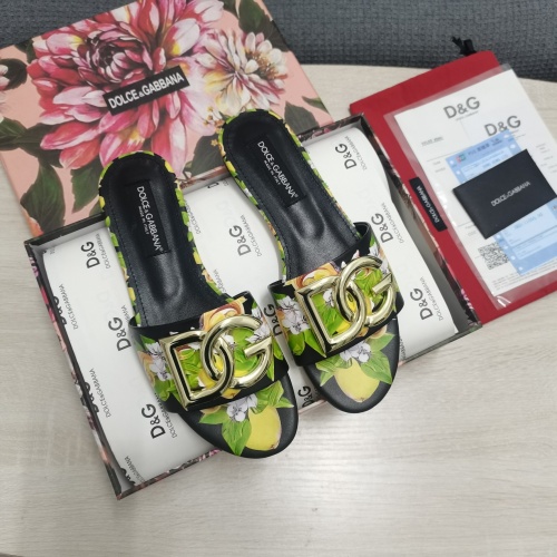 Replica Dolce & Gabbana D&G Slippers For Women #953134 $130.00 USD for Wholesale