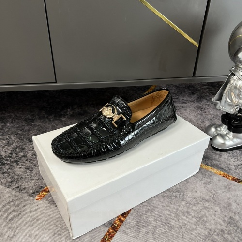 Replica Versace Leather Shoes For Men #953325 $76.00 USD for Wholesale