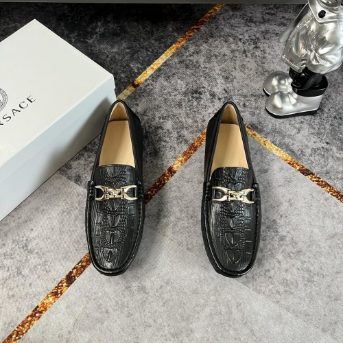 Replica Versace Leather Shoes For Men #953327 $76.00 USD for Wholesale