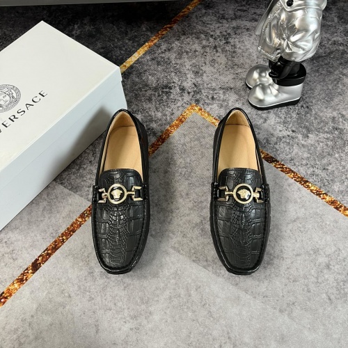 Replica Versace Leather Shoes For Men #953328 $76.00 USD for Wholesale