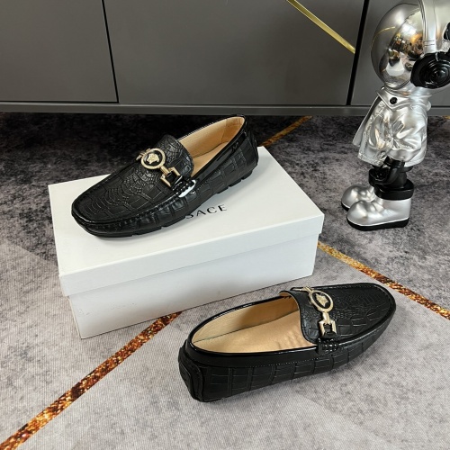 Replica Versace Leather Shoes For Men #953328 $76.00 USD for Wholesale