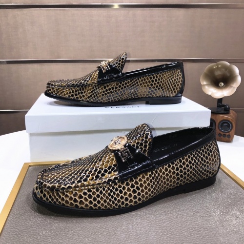 Replica Versace Leather Shoes For Men #953640 $100.00 USD for Wholesale