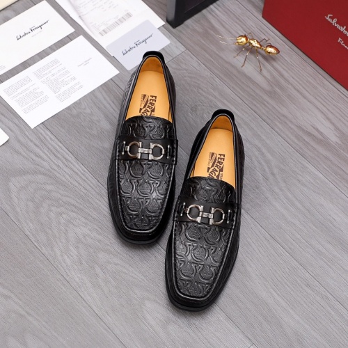 Replica Ferragamo Leather Shoes For Men #954046 $76.00 USD for Wholesale