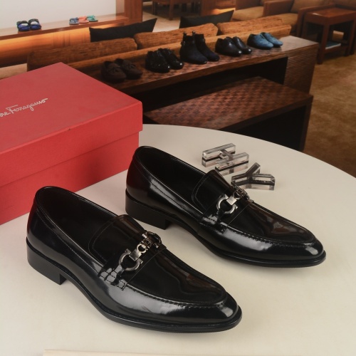 Replica Ferragamo Leather Shoes For Men #956138 $85.00 USD for Wholesale