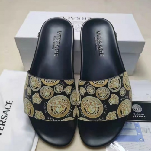 Replica Versace Slippers For Men #956355 $45.00 USD for Wholesale