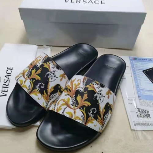 Replica Versace Slippers For Men #956357 $45.00 USD for Wholesale
