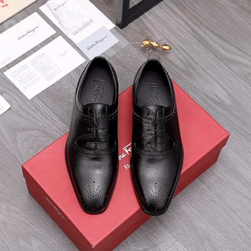 Replica Ferragamo Leather Shoes For Men #956440 $80.00 USD for Wholesale