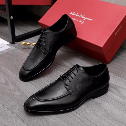 Replica Ferragamo Leather Shoes For Men #956440 $80.00 USD for Wholesale