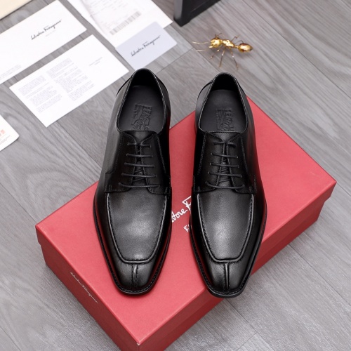 Replica Ferragamo Leather Shoes For Men #956441 $80.00 USD for Wholesale
