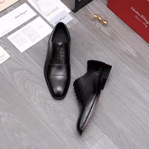 Replica Ferragamo Leather Shoes For Men #956442 $80.00 USD for Wholesale