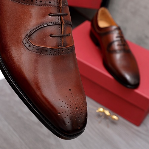 Replica Ferragamo Leather Shoes For Men #956449 $80.00 USD for Wholesale